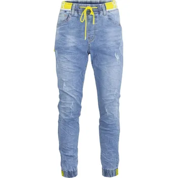 Pánské džíny Pánské modré džíny jogger s tkaničkou, velikost 38