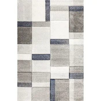 Koberec KOBEREC ŠEDÝ TMAVĚ MODRÝ DO OBÝVACÍHO POKOJE MĚKKÝ VLAS KANDY 80x150 cm