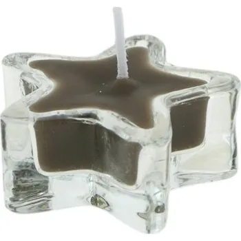 Svíčka Šedé svíčky ve tvaru hvězdy ve skleněné dóze