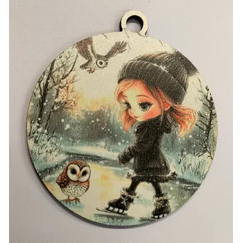 Vánoční dekorace Vánoční výřez baňka - vánoční obrázek - Holčička č.7