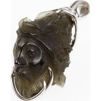 Přívěsek My Moldavite Stříbrný přívěsek s vltavínem - Ježíš Kristus 111-5287