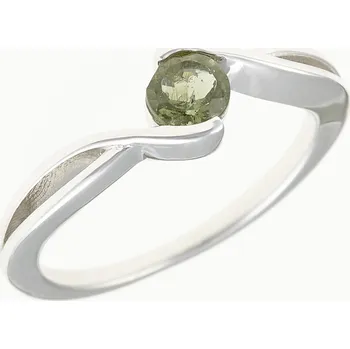 Prsten My Moldavite Stříbrný prsten s vltavínem 435-14286 60 mm