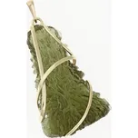 My Moldavite Zlatý přívěsek s přírodním vltavínem 9490