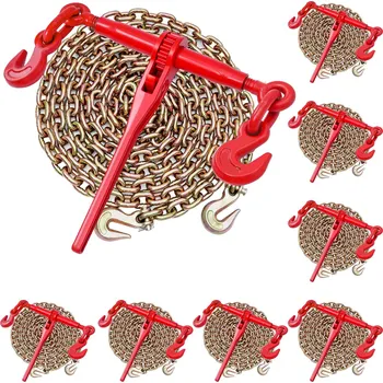 Upínací popruh Vevor Ráčna na řetěz g80 10 mm × 3 m s řetězem, pracovní zatížení 4173 kg