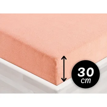 Prostěradlo Froté napínací prostěradlo na vysokou matraci FR-005 Světle broskvové 200 x 220 - výška 30 cm