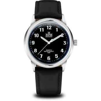 Hodinky MPM Pánské klasické hodinky s luminiscenčními ručičkami na černém řemínku W01M.10584.W01M.10584.D.D