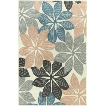 Koberec 160x225 cm KOBEREC LUNA S KVĚTINOVÝM VZOREM PUDROVÁ RŮŽOVÁ PASTELOVÁ