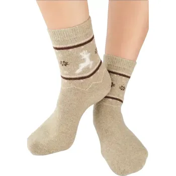 Dámské ponožky Dámské ponožky se sobem SW009 - 36-41 / hnědá