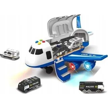 letadlo a vrtulník Policejní letadlo s nákladním prostorem + 3 autíčka 1:64