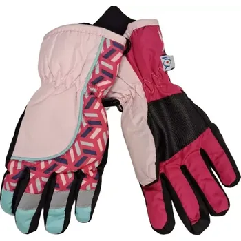 Rukavice Dívčí nepromokavé RN-035 - 18 / růžová/malinová