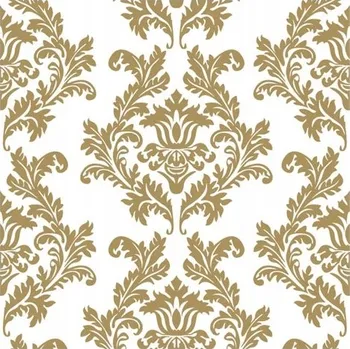 Papírový ubrousek Bílo-zlaté ubrousky Elegantní ornament 20 kusů