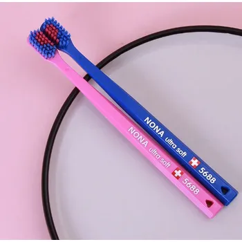Zubní kartáček Švýcarské zubní kartáčky ULTRA měkké 2pcs růžový+modrý