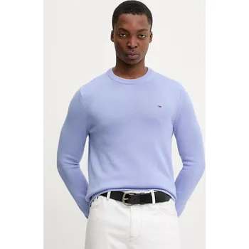 Pánská móda Bavlněný svetr Tommy Jeans DM0DM21787 fialová 54X, vel. S