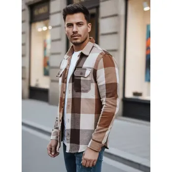 Pánská košile Pánská košile DSTREET KARAMELOVÁ XXL