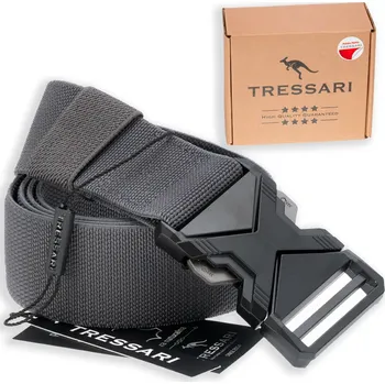 Opasek Unisex Vojenský Taktický Opasek SURVIVAL - Šedý, Kovová Spona, Délka 126 cm