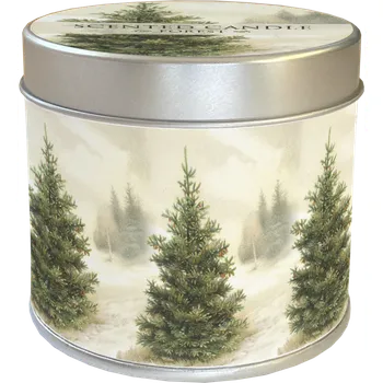 Svíčka Vonná svíčka v plechové dóze Fir Trees