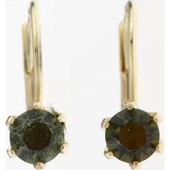 Náušnice My Moldavite Zlaté náušnice s vltavíny 2121-4