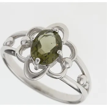 Prsten My Moldavite Stříbrný prsten s vltavínem 112-10564 50 mm