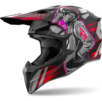 Helma na motorku Přilba WRAAAP Cyber, AIROH (matná červená) 2026 (Velikost: XL)