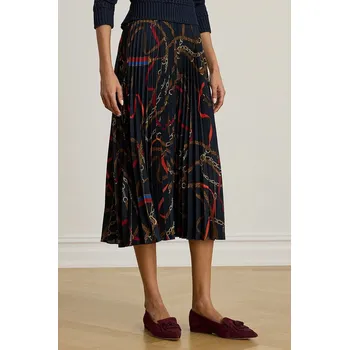 Dámská sukně Sukně Lauren Ralph Lauren tmavomodrá barva, midi, áčková, 200P03550 59X, vel. 34