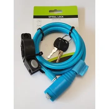 Zámek na kolo Zámek WAG lanko 1500x8mm spirála červený modrá