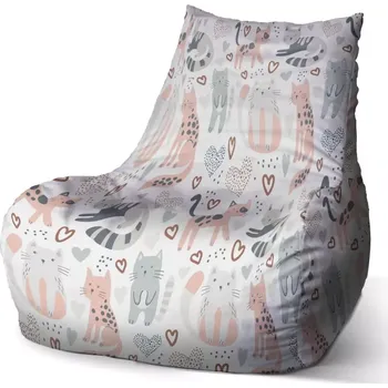 Sedací pytel Sablio Sedací vak Bean Malované kočičky - 100 x 90 x 45 cm