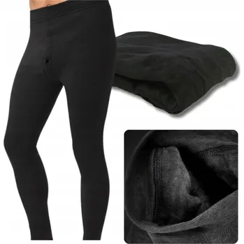 Pánské termo spodky Pánské zimní termo kalhoty s hřejivou podšívkou BAVLNA L/XL 1 pár ČERNÉ