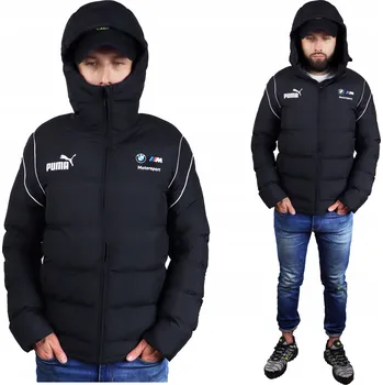 Moto bunda Puma BMW ZIMNÍ TEPLÁ pánská bunda s kapucí sportovní ČERNÁ