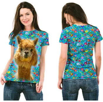 Podprsenka TRIČKO 3D FULLPRINT LAMA S VÝŠIVKOU Z REGIONU ŁOWICZ, VELIKOST XXL