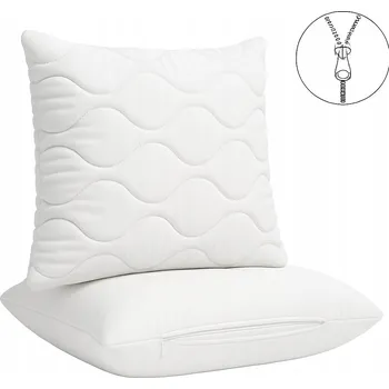 Polštář ANTIALERGICKÝ POLŠTÁŘ PROŠÍVANÁ 50x50 BÍLÝ NA ZIP MĚKKÁ KULIČKA VYSOKÁ