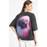 Reporter Young | Dívčí tmavě šedé tričko BOXY s futuristickým potiskem hlavy na zádech - Barva TMAVĚ ŠEDÁ, Velikost 158 253-0440G-55-190-1