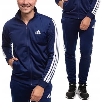 Teplákovka pánský adidas modrý rozepínací 100% polyester, velikost XXL