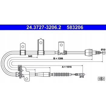 Brzdová hadice 24.3727-3206/ATE HADICE BRZDOVÁ RUČNÍ KIA T. PICANTO