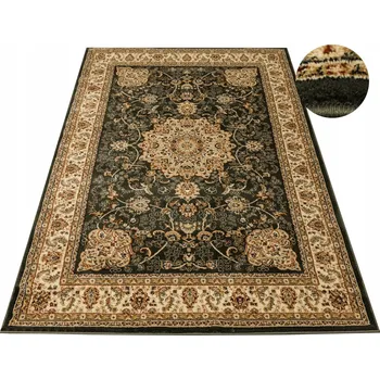 Koberec KOBEREC VZOROVANÝ ZELENÝ BÉŽOVÝ KLASICKÝ ROZETA KVĚTINY SUPER ROSE 160x230 cm