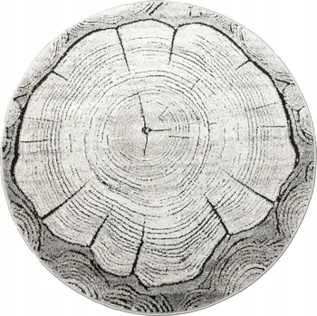 Koberec KOBEREC KULATÝ ŠEDÝ BÉŽOVÝ KMEN DŘEVO MĚKKÝ DO OBÝVÁKU MATARA prům. 120 cm