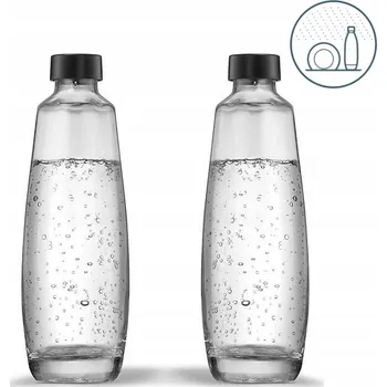 Výrobník sody 2x SKLENĚNÁ LAHVIČKA KARAFA PRO VÝROBNÍK SODY SODASTREAM DUO E-DUO 1L SADA