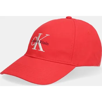 Čepice Bavlněná baseballová čepice Calvin Klein LV04K5026G červená 33X, vel. ONE SIZE