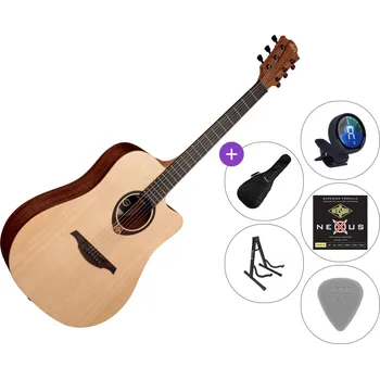 Akustická kytara LAG Tramontane T70DC SET 2 Natural Satin Akustická kytara