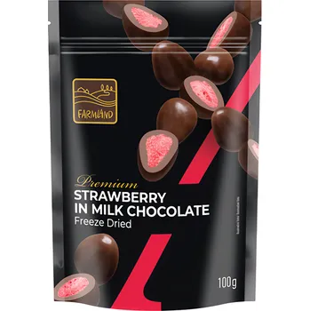 Farmland Lyofilizované jahody v mléčné čokoládě 100g