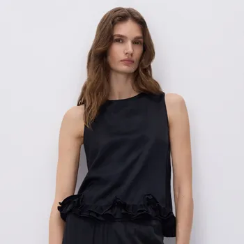 Dámské tričko Reserved - Top s vysokým podílem viskózy - černý - 437IM-99X - 437IM-99X-XS