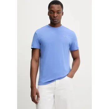 Pánské tričko Bavlněné tričko Tommy Jeans pánské, vínová barva, s potiskem, DM0DM21780 54X, vel. XL