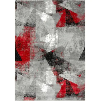 Koberec KOBEREC TROJÚHELNÍKY ČERVENÁ JAK OMÍTKA BETON DO MODERNÍHO OBÝVACÍHO POKOJE 140x190 cm