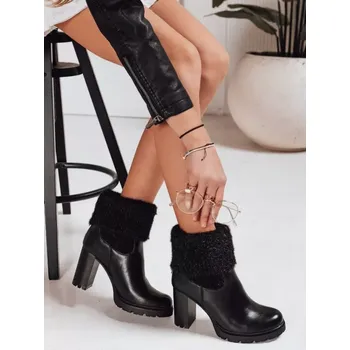 Dámské kozačky Dámské boty DSTREET ZY1311 ČERNÁ 39