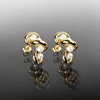 Náušnice Moderní exkluzivní pozlacené ocelové náušnice č. 1449