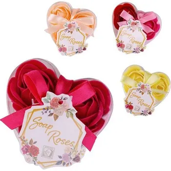 Mýdlo Mýdlový květ růže 3x3g v krabičce ve tvaru srdce, 4 barvy SALSA