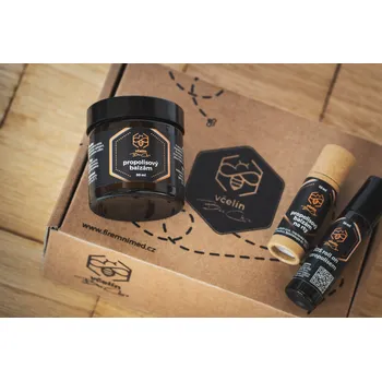 Dárkový potravinový koš Včelín Bee care Set kosmetiky s včelím voskem Varianty: A