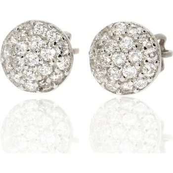 Náušnice Zlatnictví Helios Stříbrné náušnice šroubky se zirkony