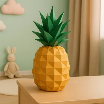 3D puzzle Ananas – papírový model a 3D skládačka PaperTime