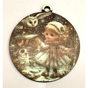 Vánoční dekorace Vánoční výřez baňka - vánoční obrázek - Holčička č.1