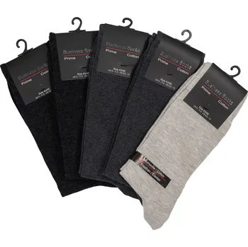Pánské ponožky Business Socks Pánské bavlněné business ponožky 5 párů - odstíny šedé Velikost: 39-42